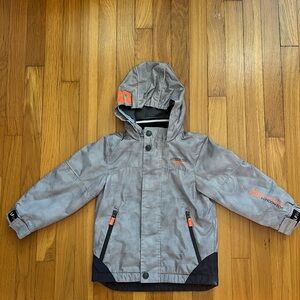 London Fog kids fleece-lined lightweight coat grey reflective small